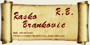 Raško Branković vizit kartica